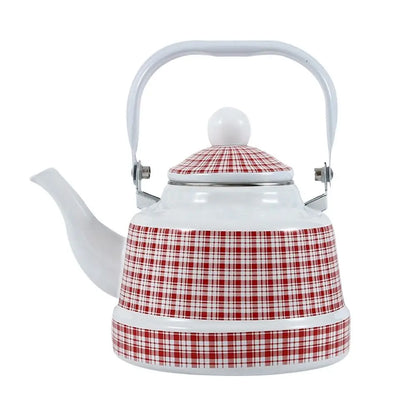 Teakettle Enamel Enamel Tea Kettle European Style 2.5L Tea Pot Comfortable Handle Handmade Water Jug Restaurant