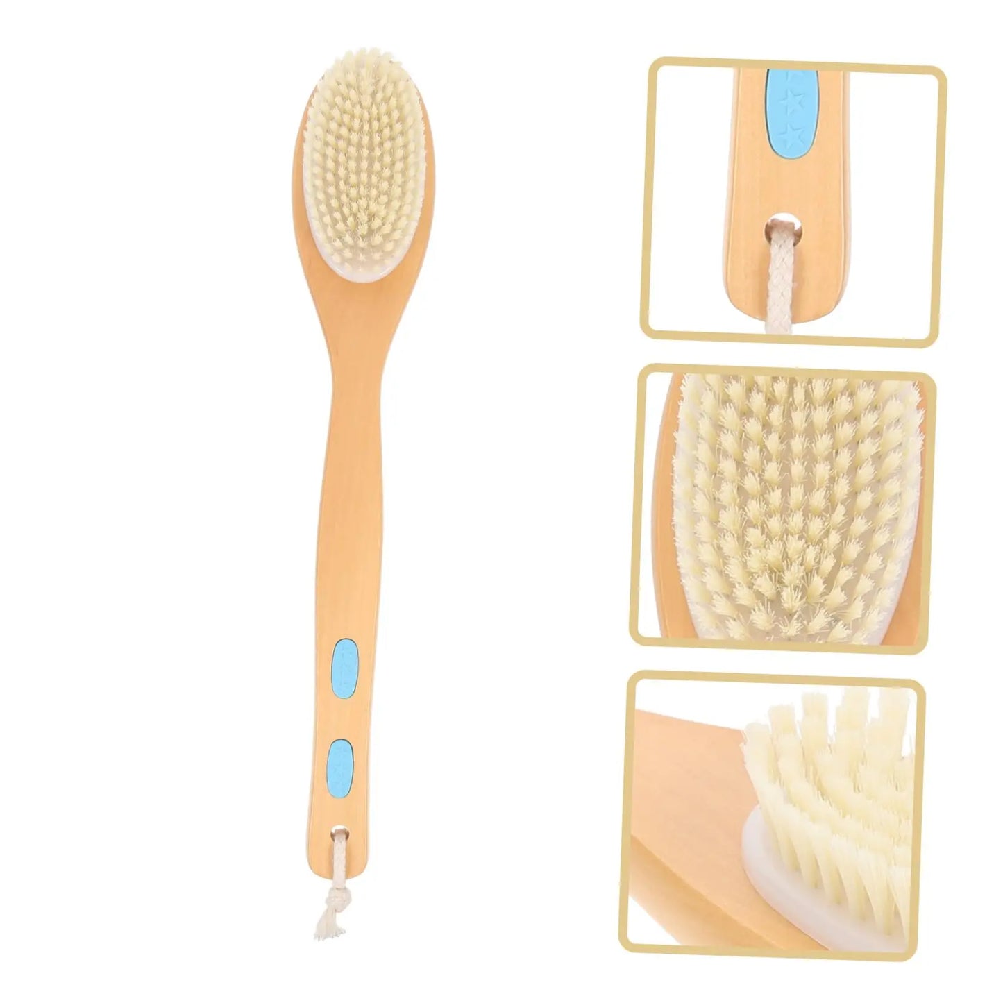 Dry Skin Wood Body Brush Exfoliation Natural Bristle Back Brush Massager Bath Shower Back Spa Scrubber Dry Massage Brush Tools