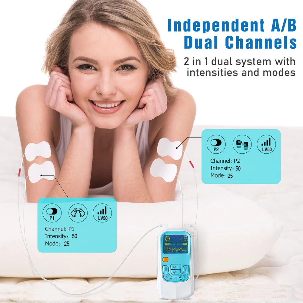 50 Levels Tens EMS Electroestimulador Muscular Massager Neck Shoulder Back Pain Relief Electric Physiotherapy Massage Machine