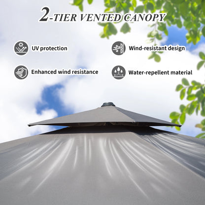 3*3m Square Cantilever Patio Umbrella with Center Pole Elegant Outdoor Design for Sun Protection