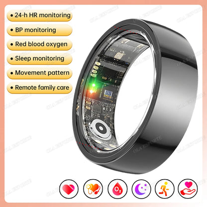 2025 New Smart Ring Heart Rate/Health Sleep Monitor Multi Sport Modes IP68 & 10ATM Waterproof Use Time 3 Days Rings Gift For Man
