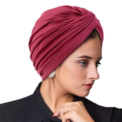New Women Soft Elastic Ramadan Muslim Hijab Caps Fashion Women's Headscarf Solid Color Hair Care Turban Bonnet Chemotherapy Cap