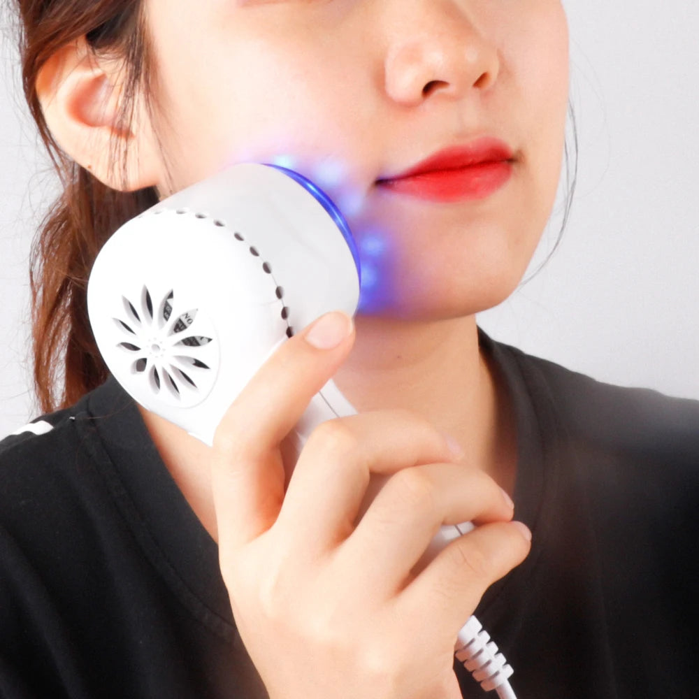 Cryotherapy Skin Cooling Machine Cold Compress Blue Photon Skincooler Facial Calming Care Ice Cooler Reduce Swelling Shrink Pore