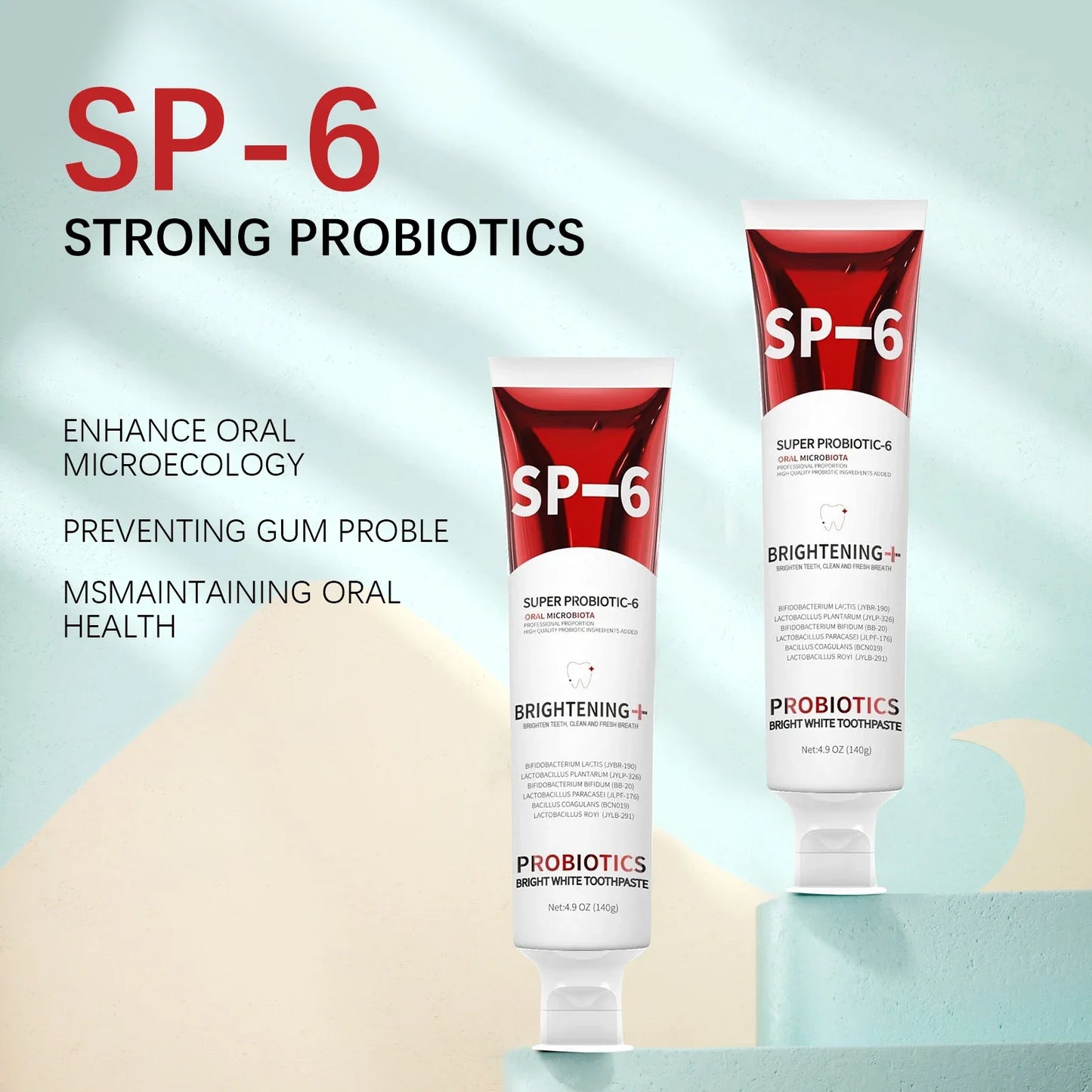 Probiotic SP-6 Toothpaste Whiten teeth Remove plaque Prevent tooth decay Oral cleansing Replenish beneficial bacteria