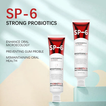 Probiotic SP-6 Toothpaste Whiten teeth Remove plaque Prevent tooth decay Oral cleansing Replenish beneficial bacteria