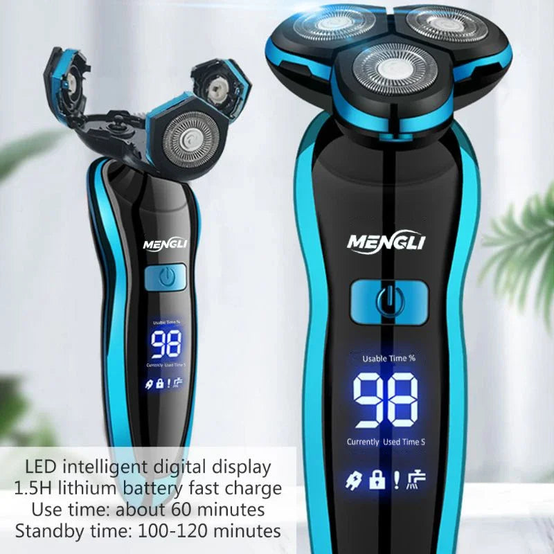 ZOZEN Electric Razor Electric Shaver Body Hair Cutting Shaving Machine for Men Clipper Rotary Beard Trimmer 100% Waterproof
