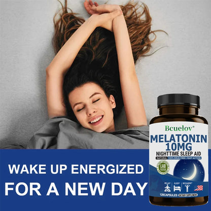 Melatonin 10mg - Anxiety Stress Relief Help Deep Sleep Save Help Insomnia Aiding Fall Asleep, Supports Natural Sleep Cycles