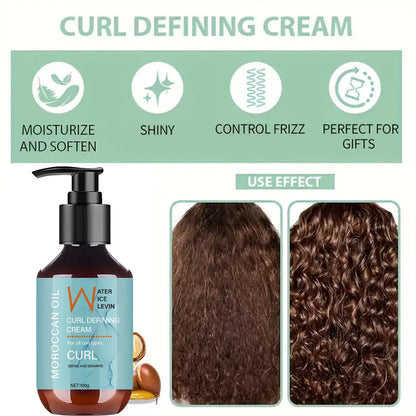 Moroccan Oil Curl Defining Cream for All Curl Types - Define and Separate with Biotin, Collagen & Rosemary Oil