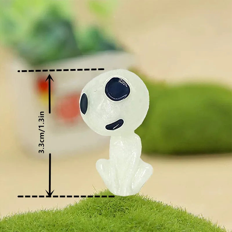 10pcs Luminous Tree Spirits Micro Landscape Outdoor Glowing Miniature Statue,Potted  Accessories,Yard Decoration,Yard Supplies