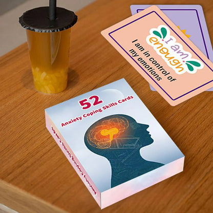 52pcs/set Emotional Intelligence Cards Double-Sided Mental Health Flash Cards Therapy Tools For Anxiety, Mindfulness & Social
