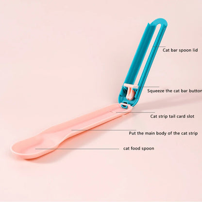 Pet Feeding Spoon Cat Strip Squeezer Puppy Kitty Liquid Food Feeder Multi Use Mini Pet Can Opener Eating Supplies Puppy Cats