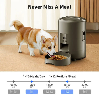 2L Pet Feeder with Camera Video Automatic Cat Feeder with WIFI Remote Control Timing Quantitative Smart Dog Food Dispenser
