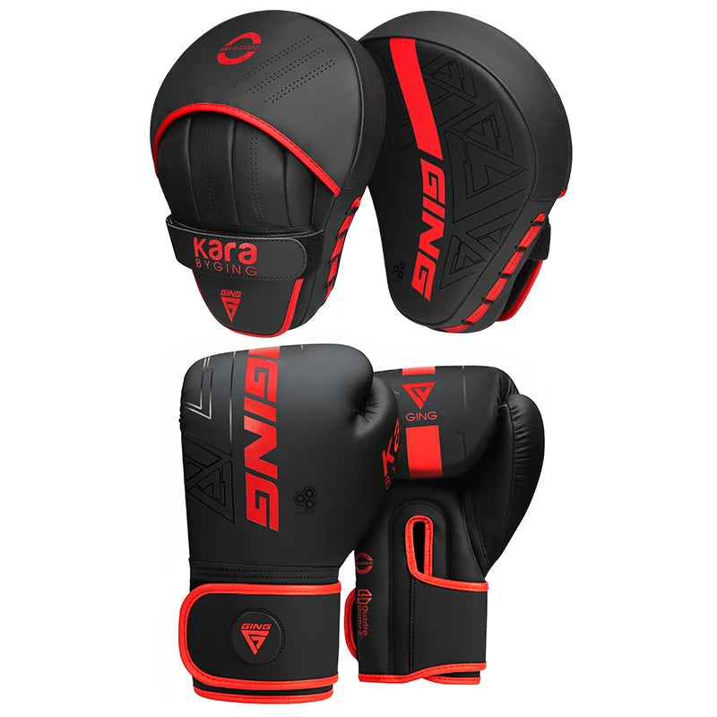 Boxing Pad and Glove Set,Curved Focal Target with Boxing Gloves,Suitable for MMA, Muay Thai,Taekwondo Martial Arts 4-14oz Choose