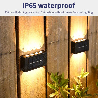Outdoor LED Solar Garden Light Solar Wall Lamp Up And Down Luminous Waterproof Solar Powered Wall Washer Light Yard Street Decor