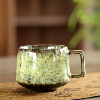 Kiln Transformation Latte Coffee Mug,Espresso Cups,Household Ceramic Tea Cup,Pottery Coffee Mug, Afternoon Teacup Mugs,Wholesale