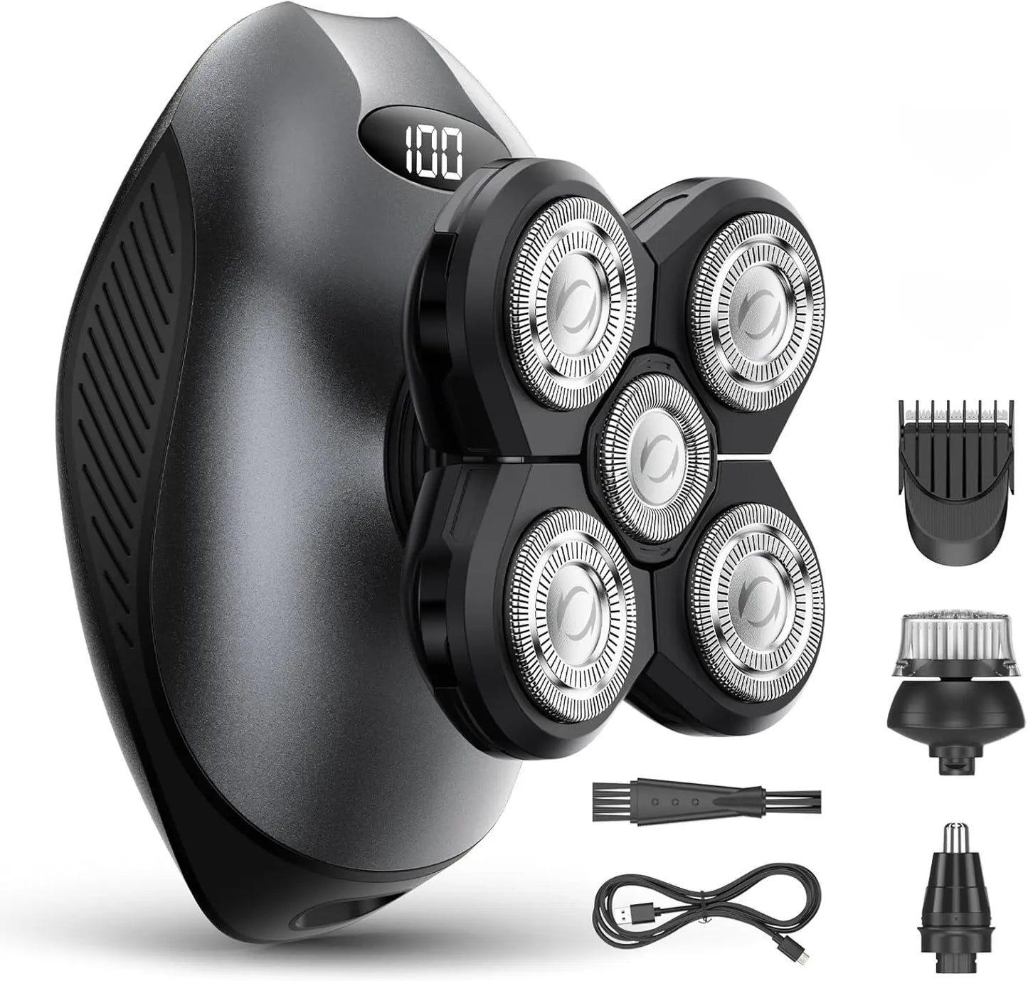 Electric Razor for Men, Head & Body Hair Shaver for Men, Cordless Rechargeable Wet/Dry Bald Head & Groin Waterproof Razor