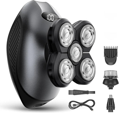 Electric Razor for Men, Head & Body Hair Shaver for Men, Cordless Rechargeable Wet/Dry Bald Head & Groin Waterproof Razor