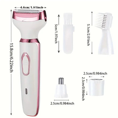 2026 New 4 in 1 Electric Razor for Women Body Hair Trimmer Armpit Bikini Arm Leg Face Mustache Portable Painless Shaver