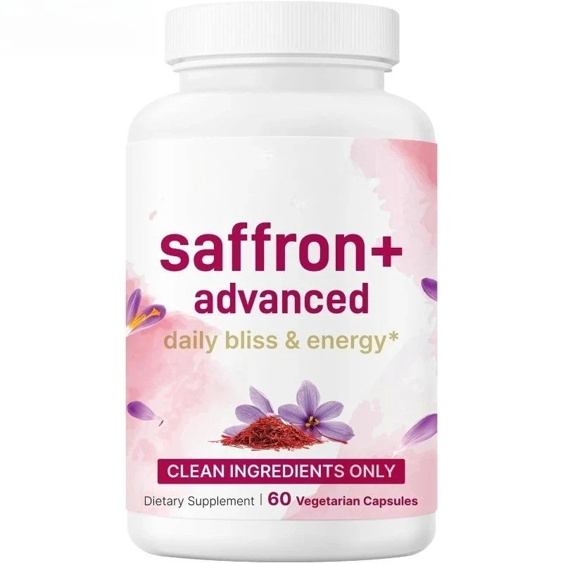Saffron Capsule with Saffron,Turmeric Plant-Based Extract and Vitamin,Magnesium Daily Health Support 10-in-1 Supplement 60 Count