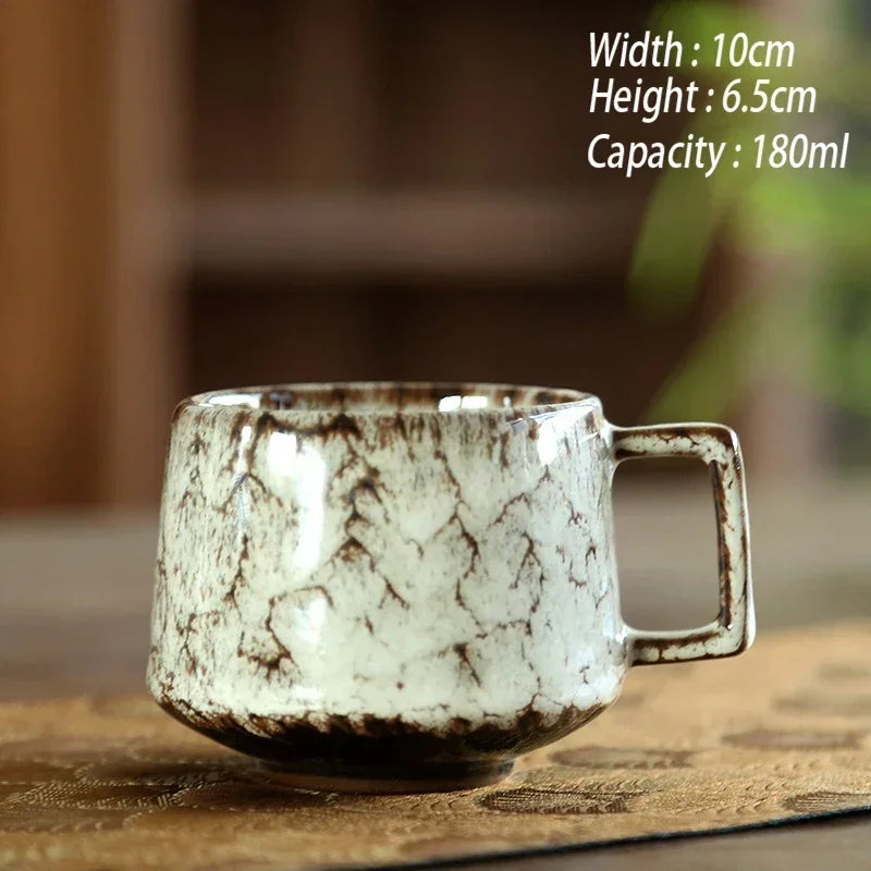 Kiln Transformation Latte Coffee Mug,Espresso Cups,Household Ceramic Tea Cup,Pottery Coffee Mug, Afternoon Teacup Mugs,Wholesale
