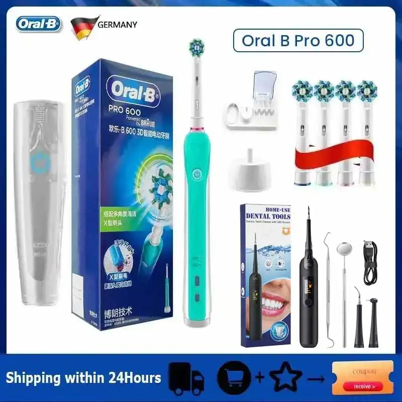 Oral B Electric Sonic Toothbrushes 3D Rotation Teeth Daily Whitening Gum Care Smart Pressure Sensor Rechargeable Waterproof