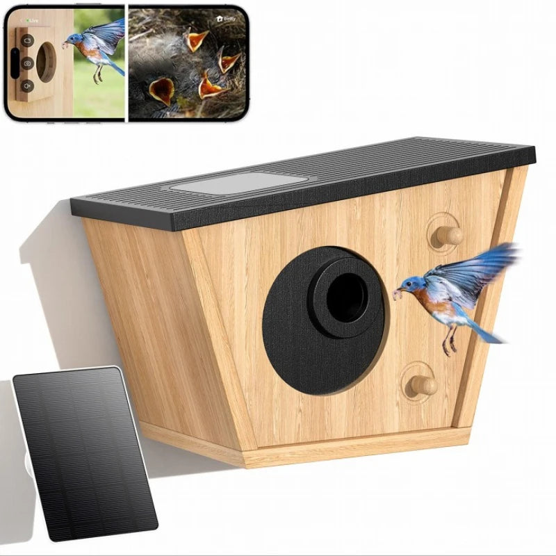 Wooden Pet Bird House Bird Hanging Warm Breeding Box Visual Viewing Outdoor Bird Cage Nest Rest Nurturing Young Cubs Place Box