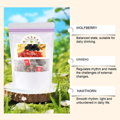 Ginseng Five Treasure Tea Natural Energy Boost Immune Support Herbal Wellness Traditional  Organic Blend Tea Daily Vitality
