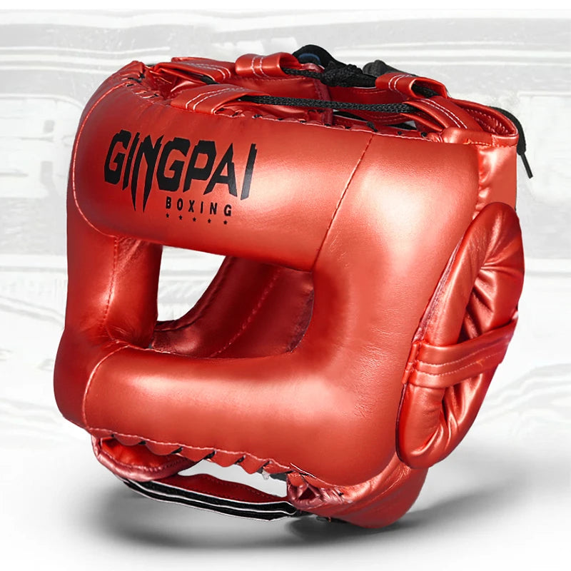 Boxing Headgear for Men Women Muay Thai MMA KickBoxing Safety Head Guard Sparring Closed Type Head gear with Full Face Coverage