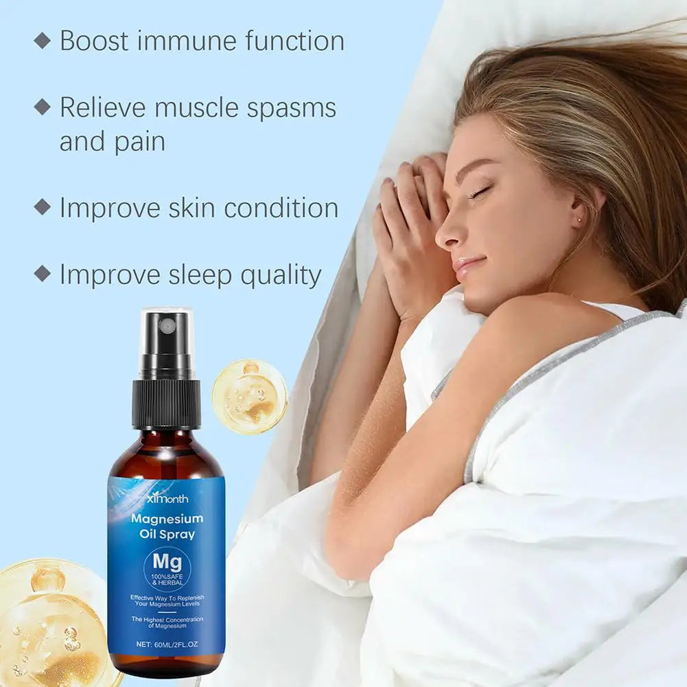 1/3/5pcs Essential Oil Magnesium Spray Relieve Muscle Body Pain Smoothes And Softens Skin For Restlessness & Better Sleep