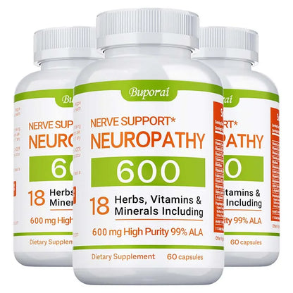 Neuropathy Support Supplement 600mg - Antioxidant, Reduces Stress, Promotes Nerve Health, Cellular Energy, Metabolism,Non-GMO