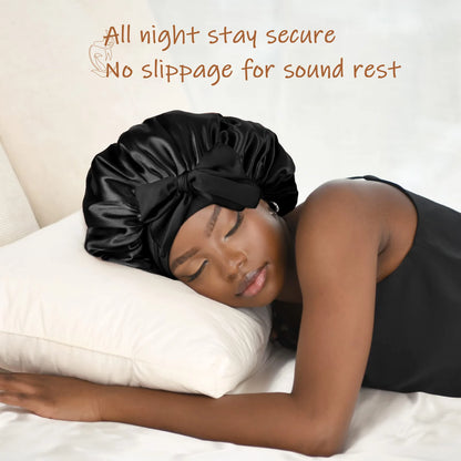 Satin Bonnet Silk Bonnet Adjustable Bonne For Sleeping Hair Bonnet With Tie Band Bonnets For Women Men
