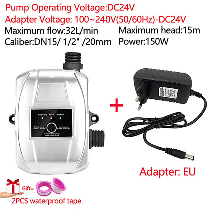 Shower Booster Pump Brushless Water Pump 15m 24V MaxFlow:32L/min Automatic Pressure Controller Household Booster Water Heater