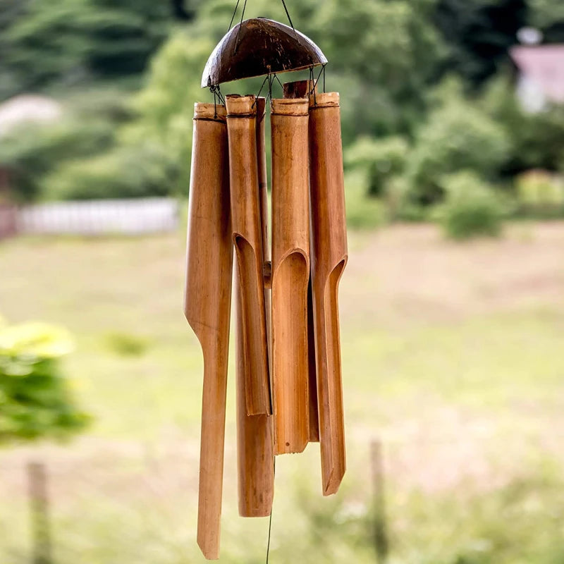 Natural Handmade Bamboo Tube Wind Chime wind Bell for Outdoor indoor Home Garden Patio Tree Decor Ornaments