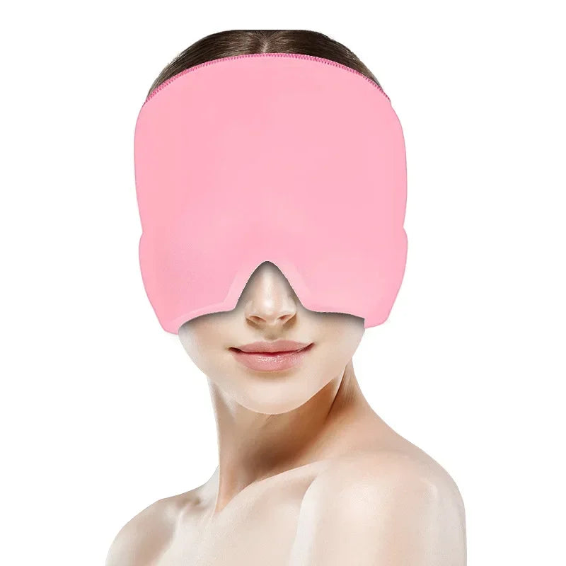 Hot Cold Therapy Headache Migraine Relief Cap Wearable Therapy Wrap Stress Pressure Pain ReliefIce Hat Eye Mask Head Massager