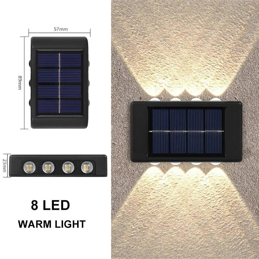 Outdoor LED Solar Garden Light Solar Wall Lamp Up And Down Luminous Waterproof Solar Powered Wall Washer Light Yard Street Decor