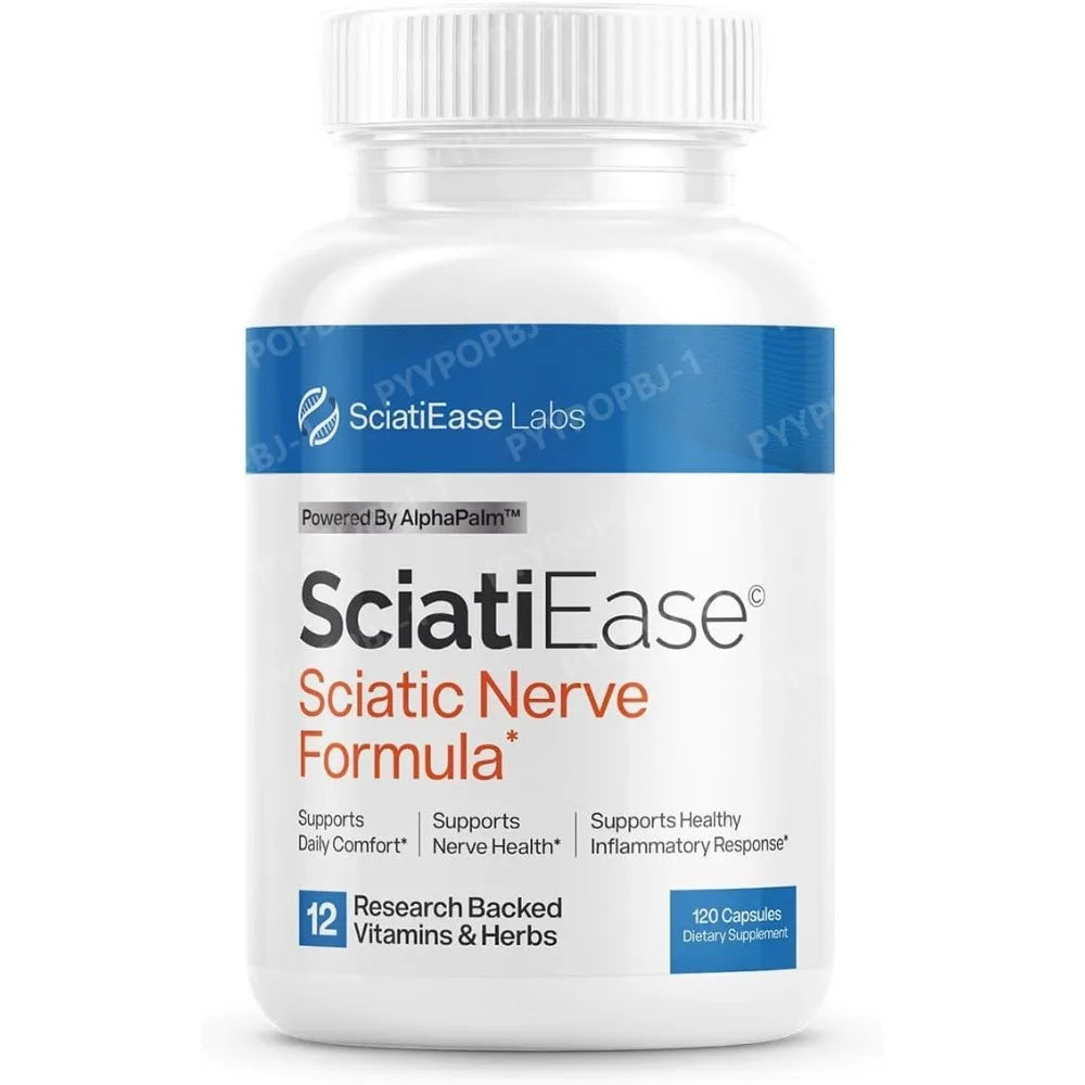 SciatiEase Sciatic Nerve Health Support Supplement with AlphaPalm Pea Vitamin B Complex and Alpha Lipoic Acid 300mg 120ct