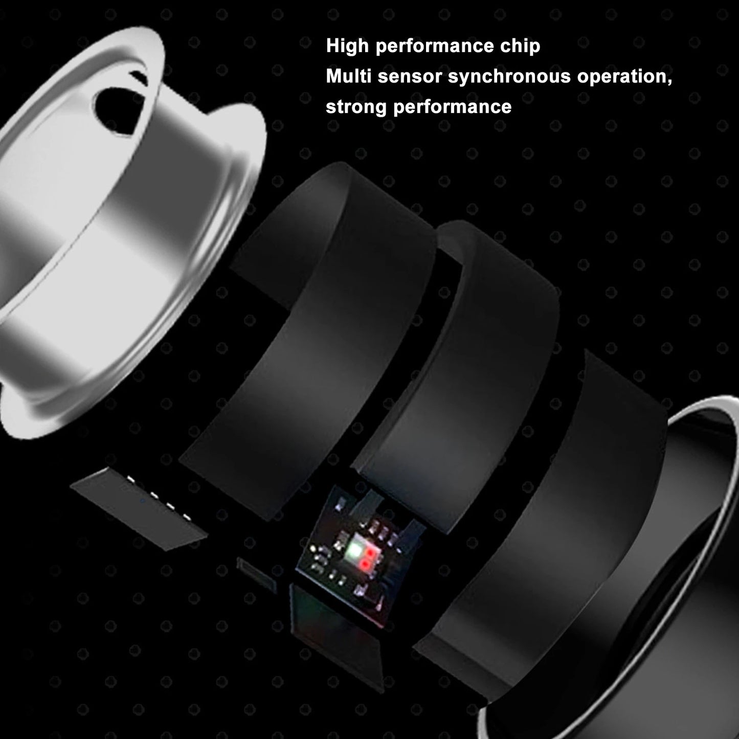 Smart Health Ring Fitness Tracker Bluetooth for Sleep Monitoring Step Counting Health Tracking IP68 Waterproof