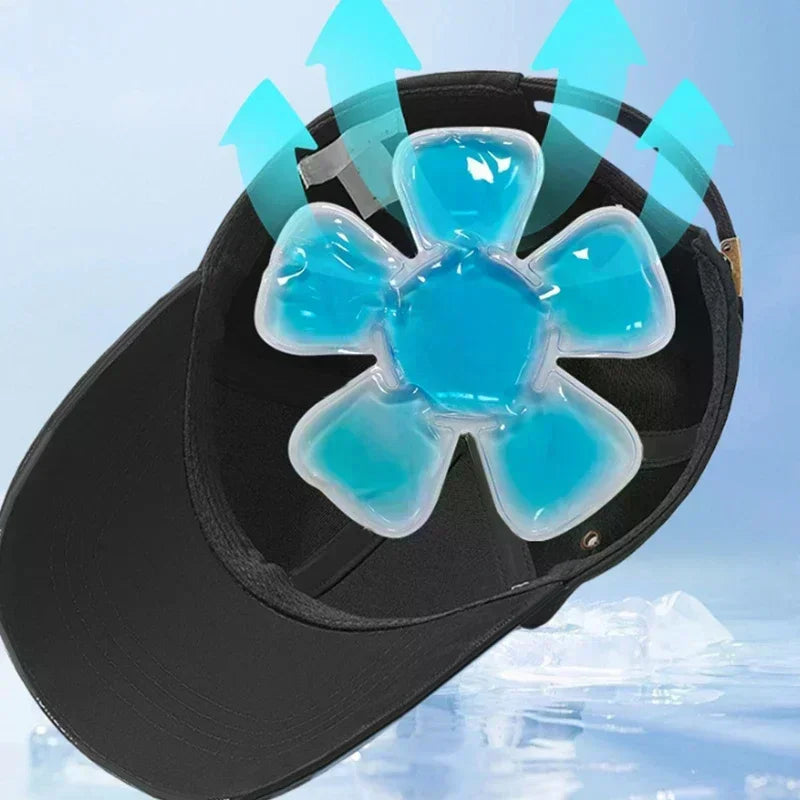 Cooling Cap Liner Mat Hot & Cold Compress PVC Gel Ice Pack Cool Riding Helmet Hat Pad Head Cool Down Cold Pack For Outdoor