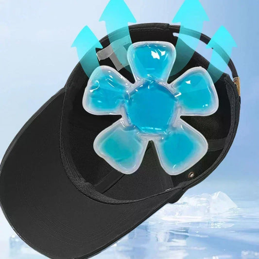 Cooling Cap Liner Mat Hot & Cold Compress PVC Gel Ice Pack Cool Riding Helmet Hat Pad Head Cool Down Cold Pack For Outdoor