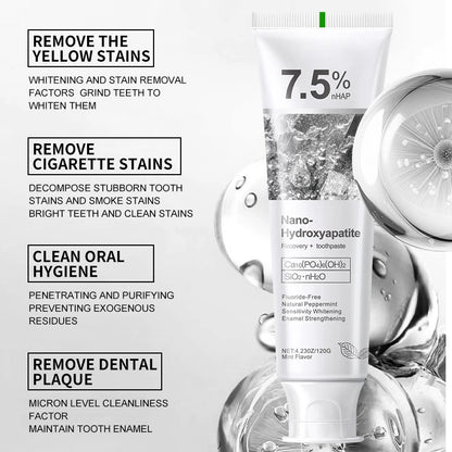Toothpaste 7.5% Nano-hydroxyapatite Toothpaste New Oral Cleaning Toothpaste Refreshing Breath Removing Tooth Stains Adult Use