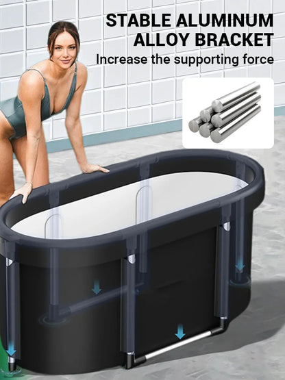 Outdoor cold water bathtub,129 Gallos Portable Inflatable Ice Bathtub Foldable Bucket Athletes Cold Water Therapy Recovery Pod