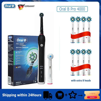 Oral B Electric Sonic Toothbrushes 3D Rotation Teeth Daily Whitening Gum Care Smart Pressure Sensor Rechargeable Waterproof