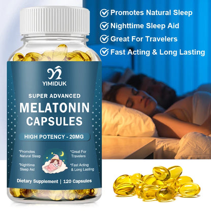 High Potency Melatonin 20 Mg Supplement, Support Promotes Natural Sleep, Relaxation and revitalized, GMP Certified, Gluten Free