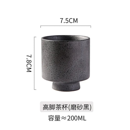 Japanese style tall tea cup household ceramic water cup household Japanese and Korean coffee matcha cup water cup