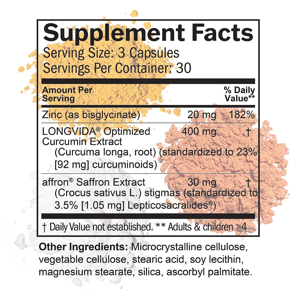 Happy Saffron Plus Supplements - Saffron Flower Extract Supplement for Eye Health Support - Mood Enhancer for Men & Women