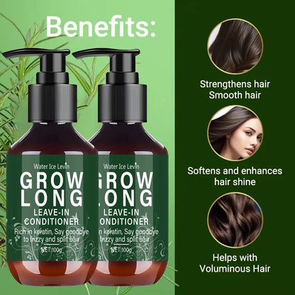 Hair Growth Leave In Conditioner 1+1 Pack 100g Biotin Collagen Hyaluronic Acid Vitamin C Dry Damaged Hair Repair Moisturizing