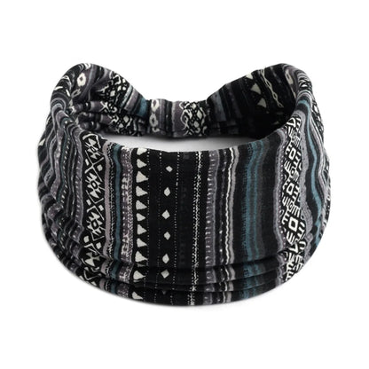 Boho Headbands Wide Knot Hair Scarf Floral Print Hairband Stretch Turban Headwrap Cotton Head Band Fashion Accessories for Women