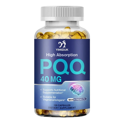 PQQ Capsules Supplement 40 mg - Mitochondrial Biogenesis & Metabolism - Supports Brain, Heart Health & Cognitive Function