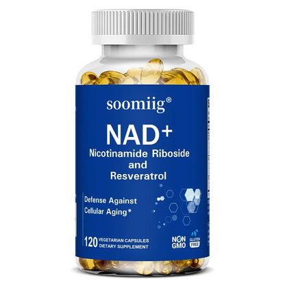 NAD Supplement, with Resveratrol - Support Cellular Health, Stamina & Healthy Aging, Promotes Blood Circulation