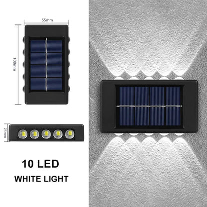 Outdoor LED Solar Garden Light Solar Wall Lamp Up And Down Luminous Waterproof Solar Powered Wall Washer Light Yard Street Decor